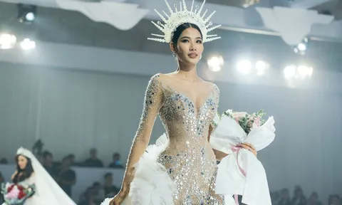 Á hậu Hoàng Thùy, Lan Khuê khiến khán giả ngẩn ngơ khi diện váy cưới xa hoa